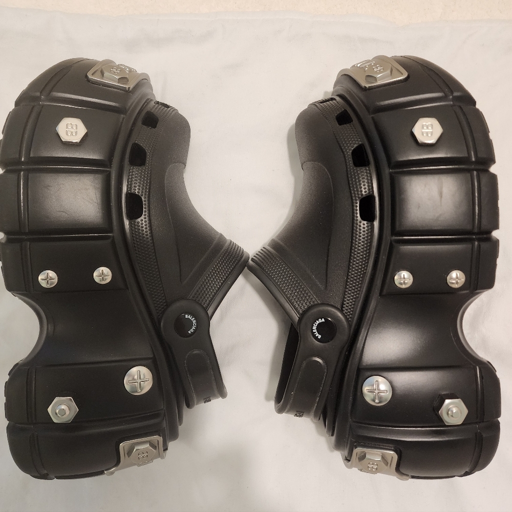 Balenciaga Black Hard Crocs Sz 37.